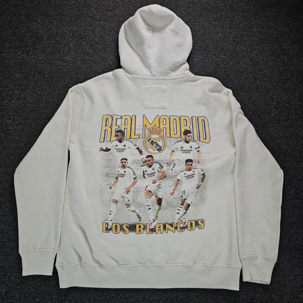 Real Madrid Los‎ Blancos Hoodie Mens Medium Soccer Sweatshirt Mbappé Players